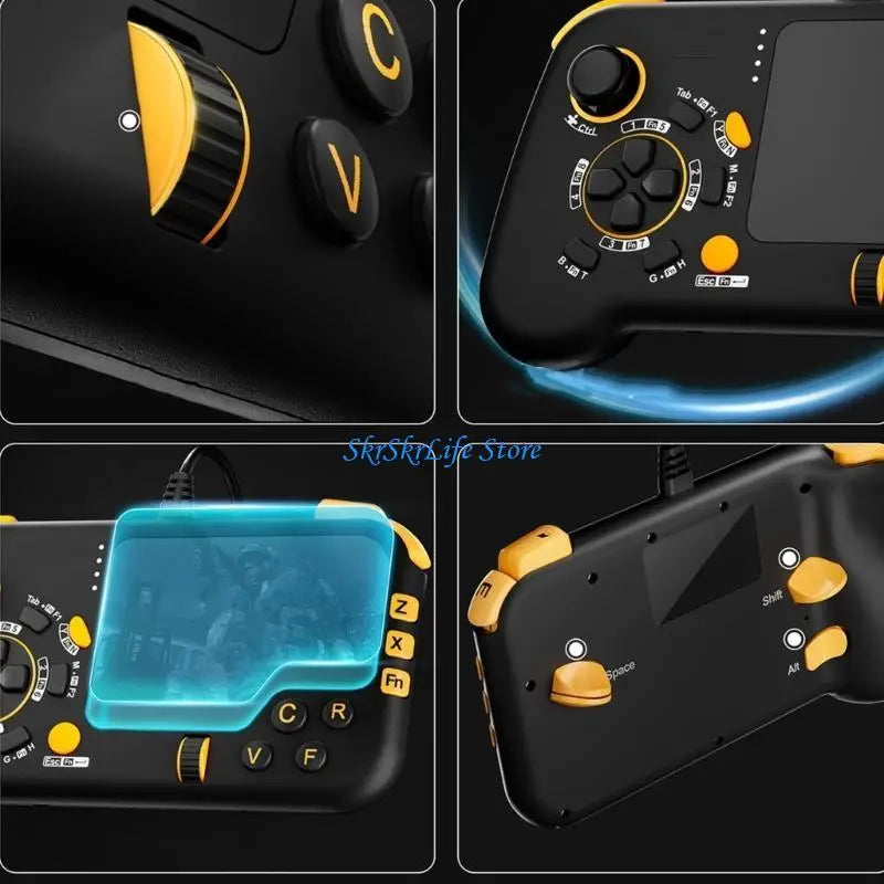 E65E Gaming Controller, PC Gamepad with Large Trackpad, USB