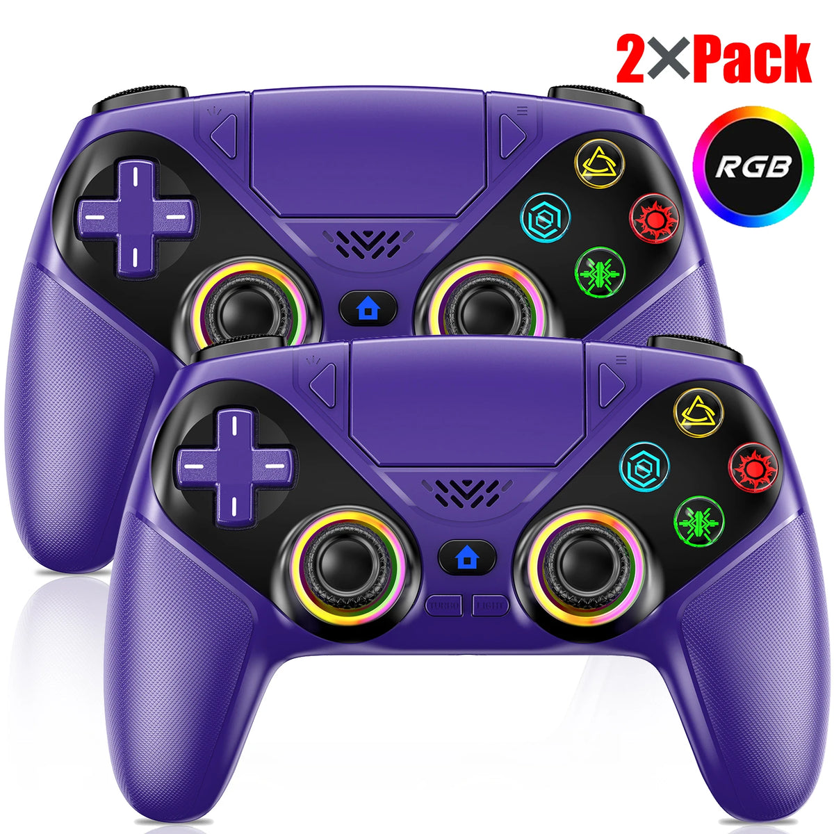 Controller For Playstation 5 PS5/PS5 Pro/Slim/PC,RGB Wireless BT Game Joystick Hall Effect 6 Axis Gyro Dual Shock Turbo Gamepads