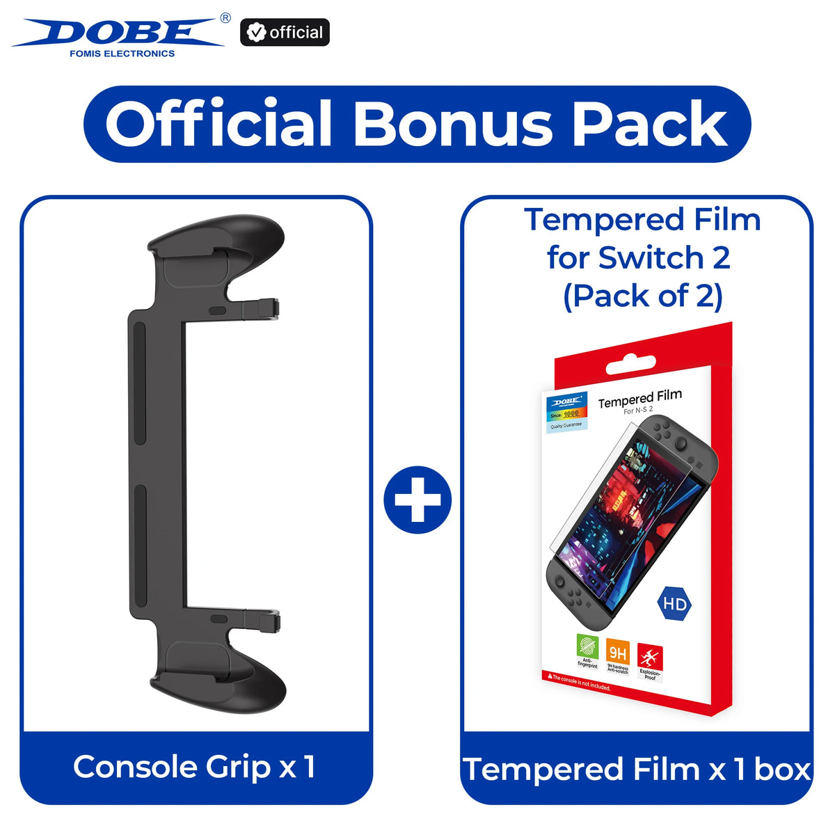 DOBE Grip for Nintendo Switch 2 with 5 Game Card Slots, Anti-Slip