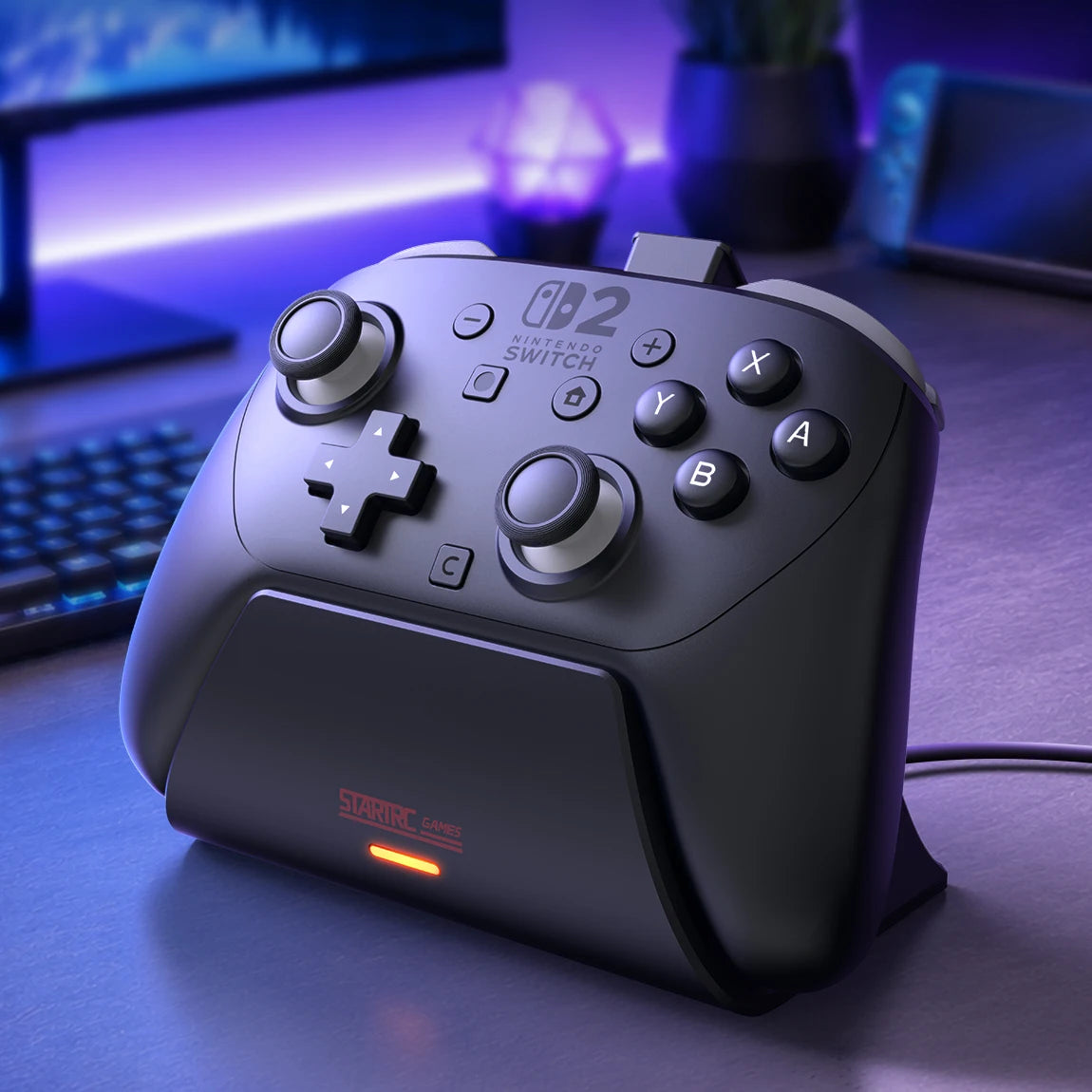 STARTRC Nintendo Switch 2 Pro Controller Charging Dock with LED