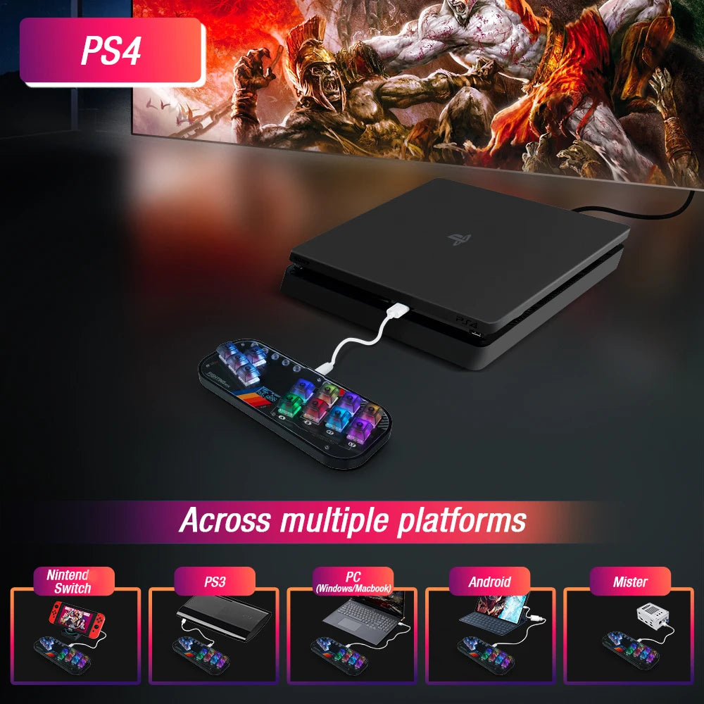 Mini HitBox Controller SOCD Arcade Stick Keyboard RGB Cherry Switch For PC Android PS4 Misterfpga