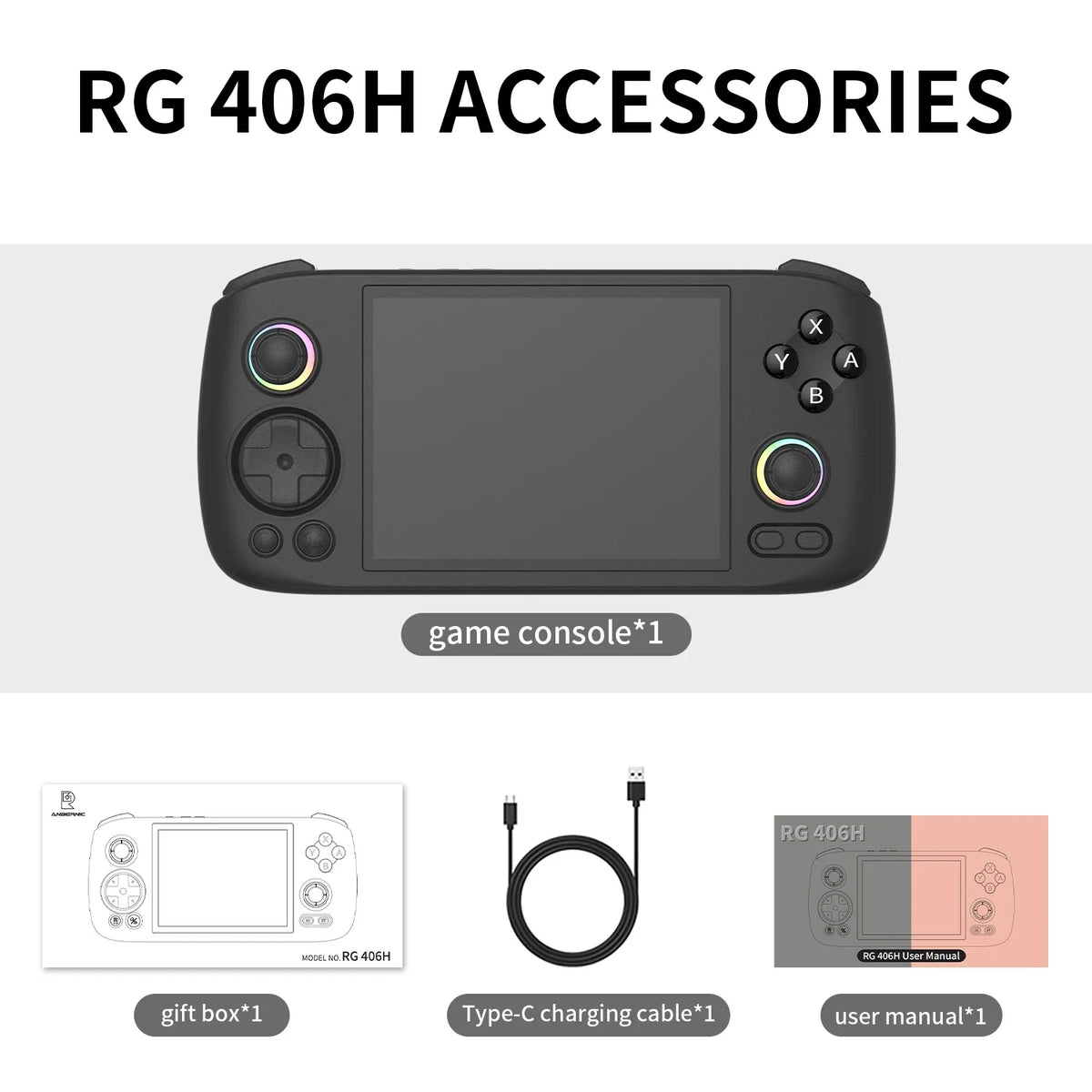 ANBERNIC RG406H Android 13 Handheld, 4 Inch IPS, 3D Hall Joystick