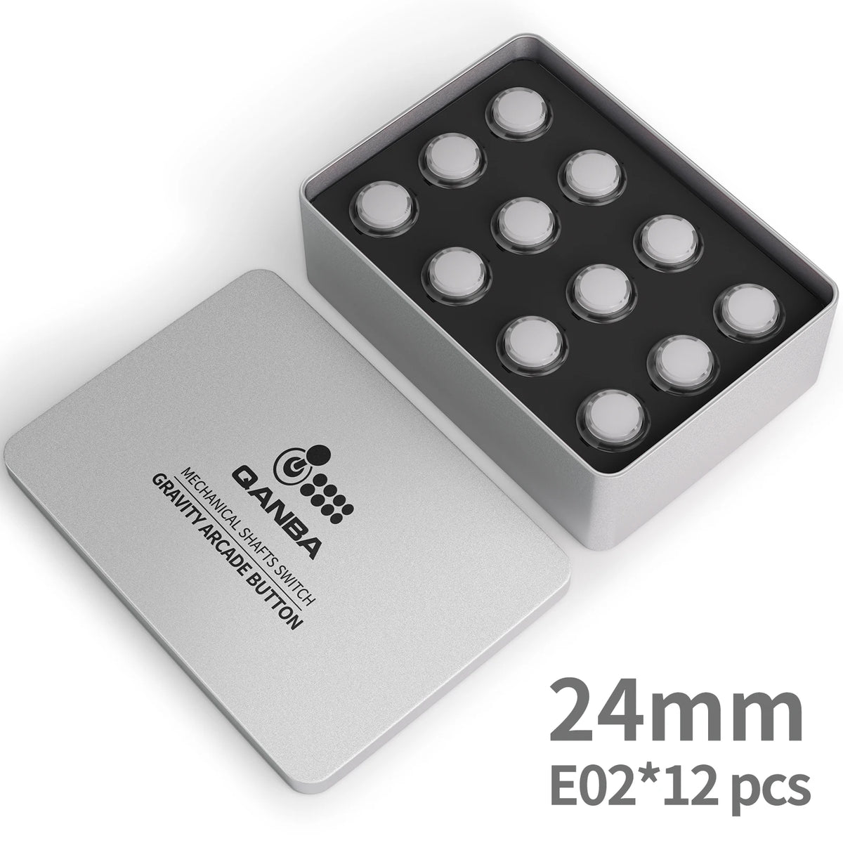 QANBA Gravity KS Arcade Buttons Mechanical Shafts Silent Pushbutton 30mm 24mm Snap-In Arcade Sticks DIY Parts (Boxed）