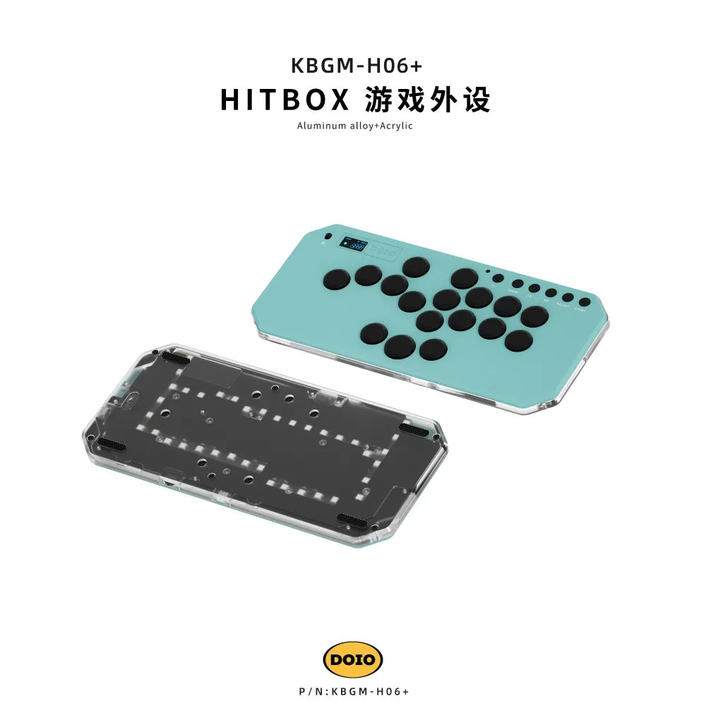 DOIO KBGM-H06+ Aluminum Alloy Wired HITBOX Portable for Street Fighter Gamer Keyboard with Screen Ergonomics Gaming Accessories