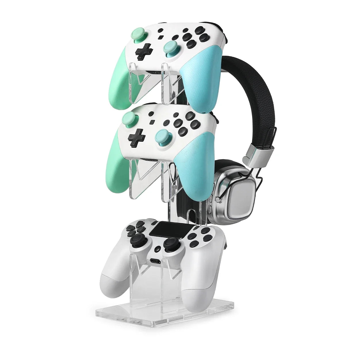 Three layer gaming controller headphone universal stand suitable for Xbox, PS4, PS5, Switch controller