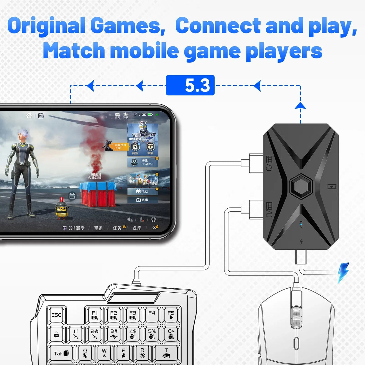 M1 Pro+ Mobile Phone Keyboard & Mouse Mapper for Android PUBG