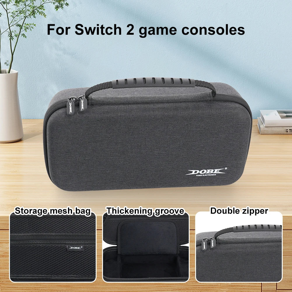 Game Console Carrying Case With 8-Bit Game Cards Storage Box Set Handheld Gaming Bag With Mesh Pocket For Switch 2 Game Consoles