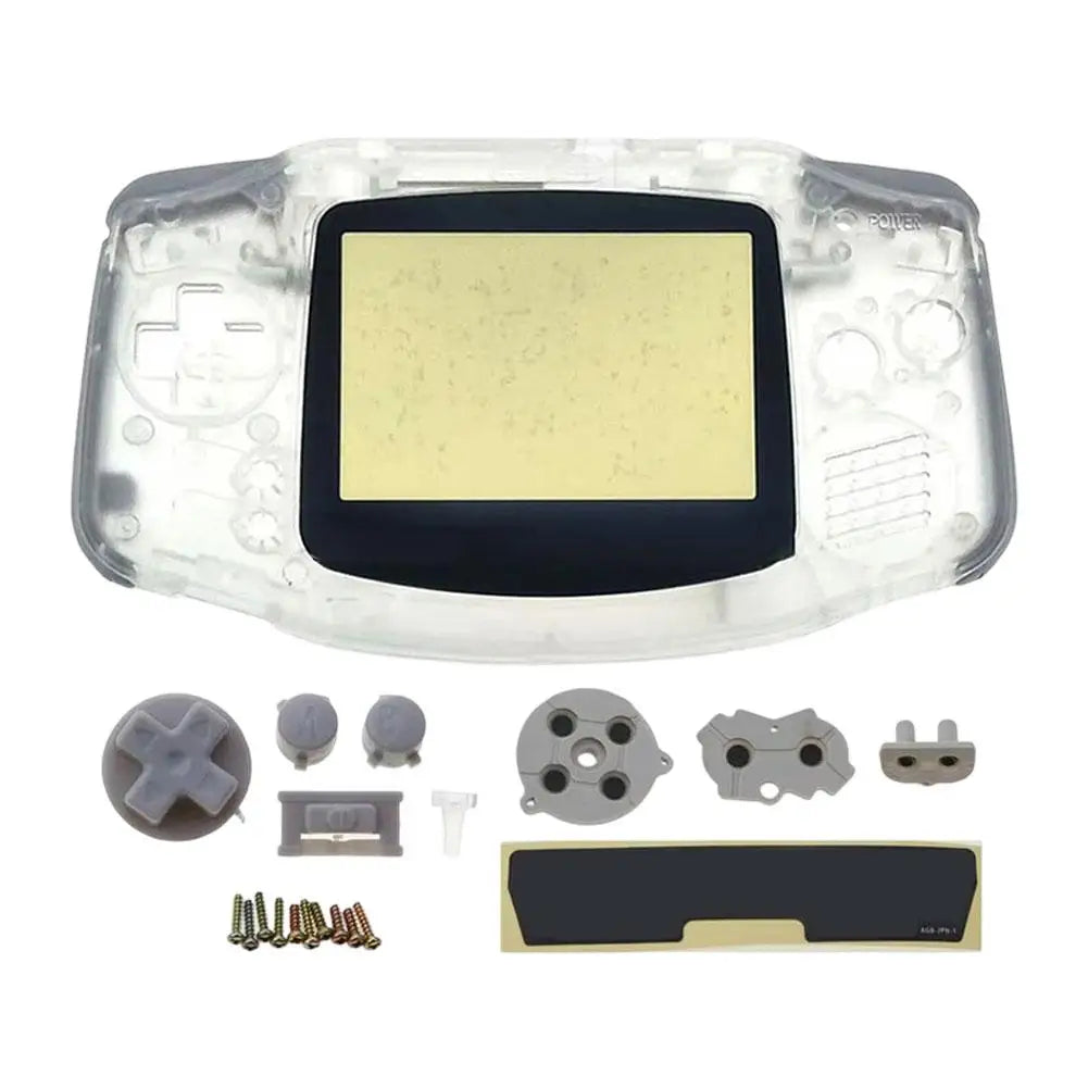 Replacement Full Housing Shell Kit DIY Casing Clear Replacement Shell Full Housing Cover with Buttons Custom For Game Boy GBA