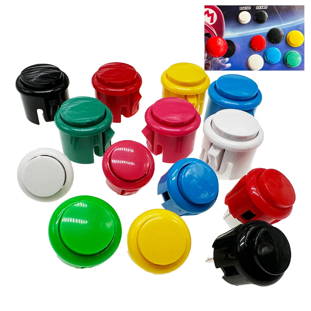 12pcs Copy Sanwa Buttons 30mm 24mm Arcade Push Button Switch Baolian Circle Buttons Micro Switch For Arcade DIY Kit