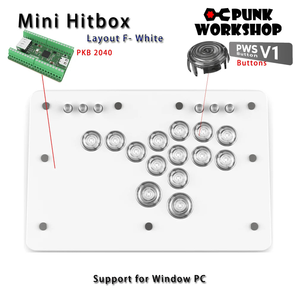 Punk Workshop Mini Hitbox V3 SOCD Fighting Stick for Switch/PC