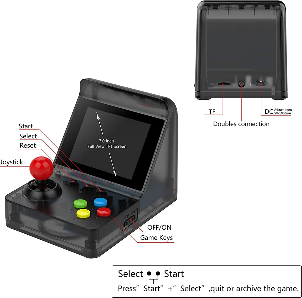 Arcade Mini 32-Bit Retro Handheld, 3-inch Screen, 500 Games