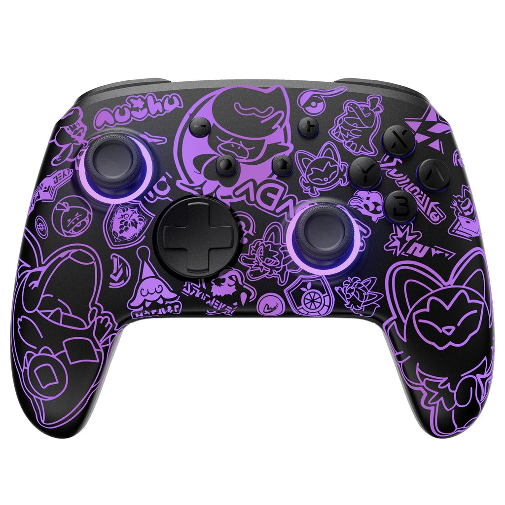 FUNLAB Firefly Luminous Pattern Wireless Pro Controller For Nintendo Switch 2/1 with 7 LED Colors/NS/Paddle/Turbo/Motion Control