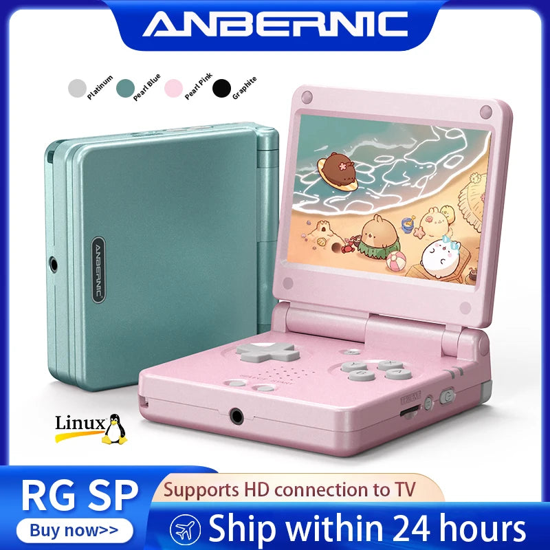 Anbernic RG SP Flip Handheld Game Console, 3.4-Inch IPS, 3300mAh