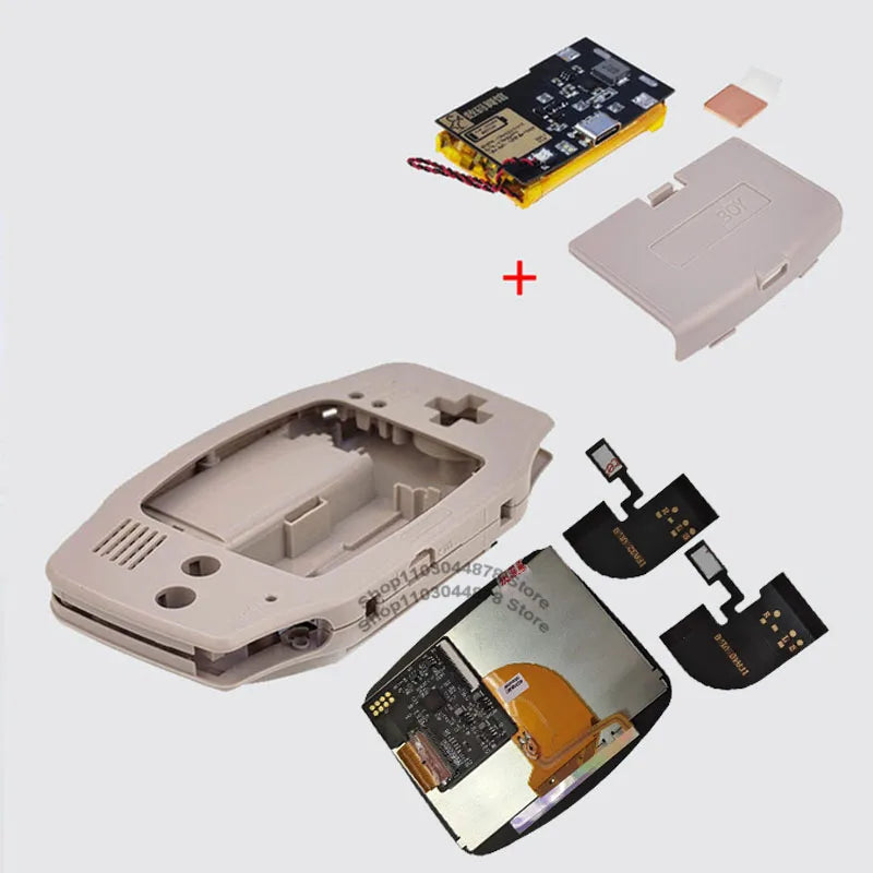IPS V4 Pre Laminated Screen LCD Shell Kits 1800mAh Built-in Lithium Battery with Type C Charging Port Battery Cover For GBA