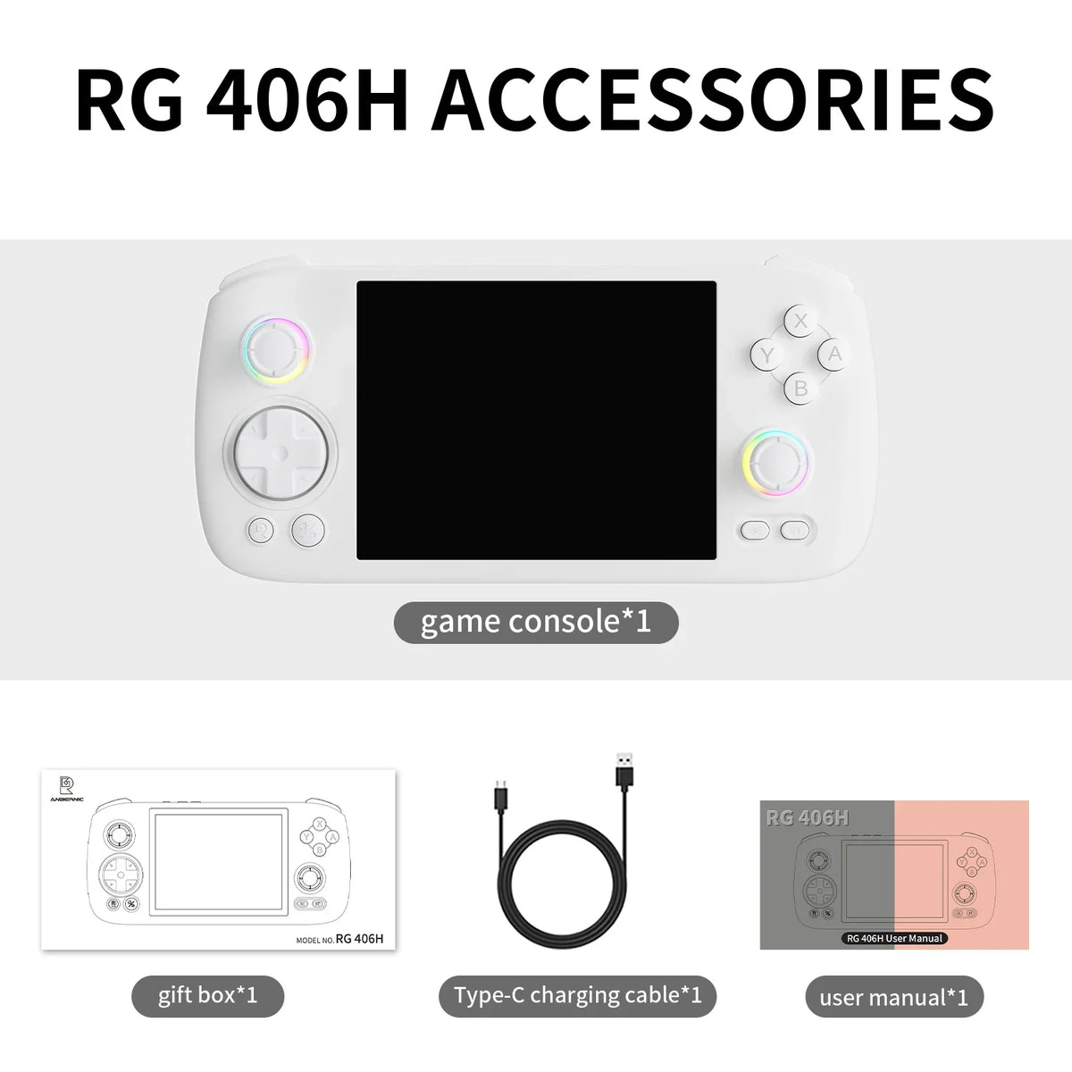 ANBERNIC RG406H Android 13 Handheld, 4 Inch IPS, 3D Hall Joystick