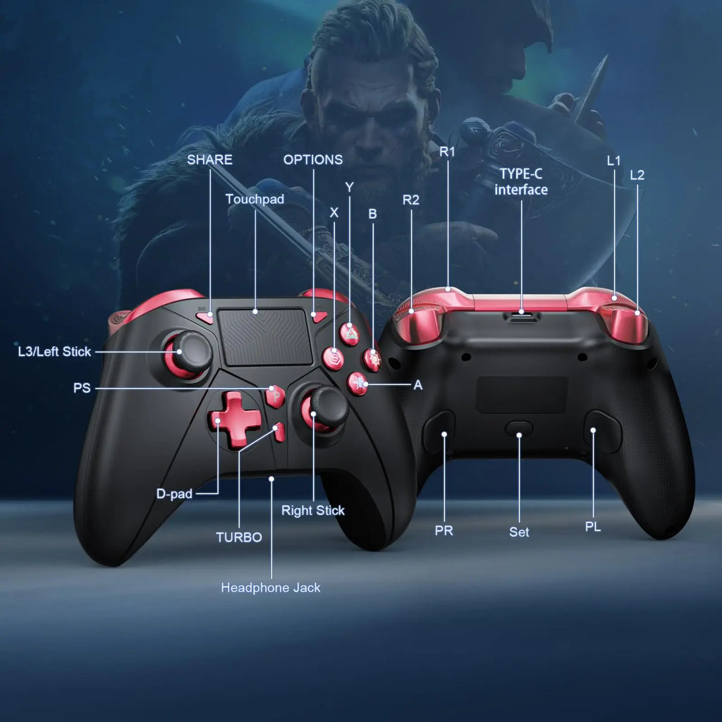 Wireless Controller for PS4, PS4 Pro/Slim, PS3, PC, iOS, Switch