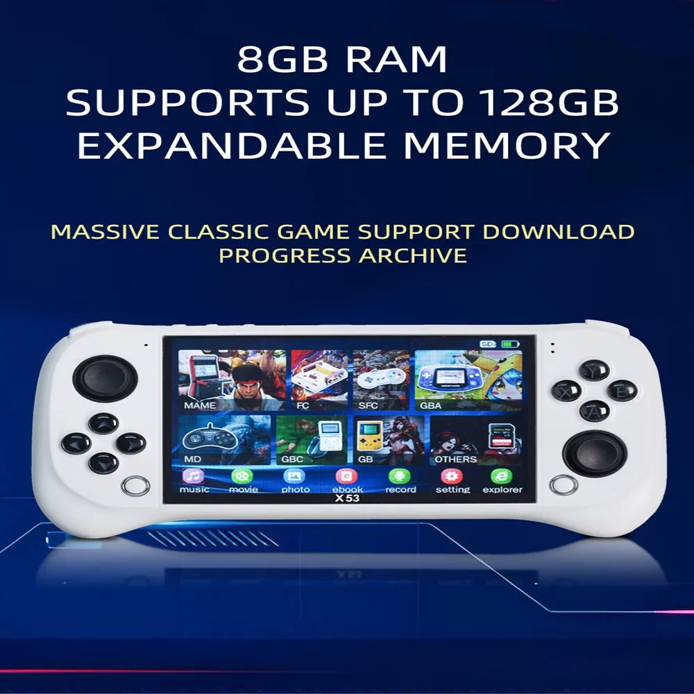 X53 Handheld Game Console, 5.1-Inch HD Screen, Music and Video