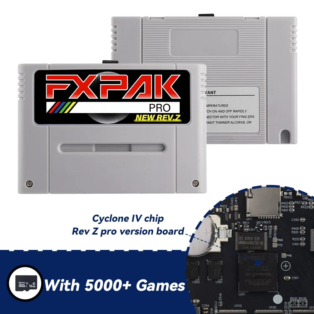 FXPAK Pro 5000 in 1 Game Card for SNES, Rev. Z, 16G Card