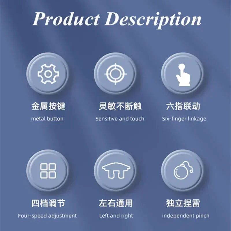 JS65 Mobile Phone Game Trigger for PUBG Aim Shooting Gamepad Joystick 6 Finger Eating Chicken Artifact Auxiliary L1R1 Key Button