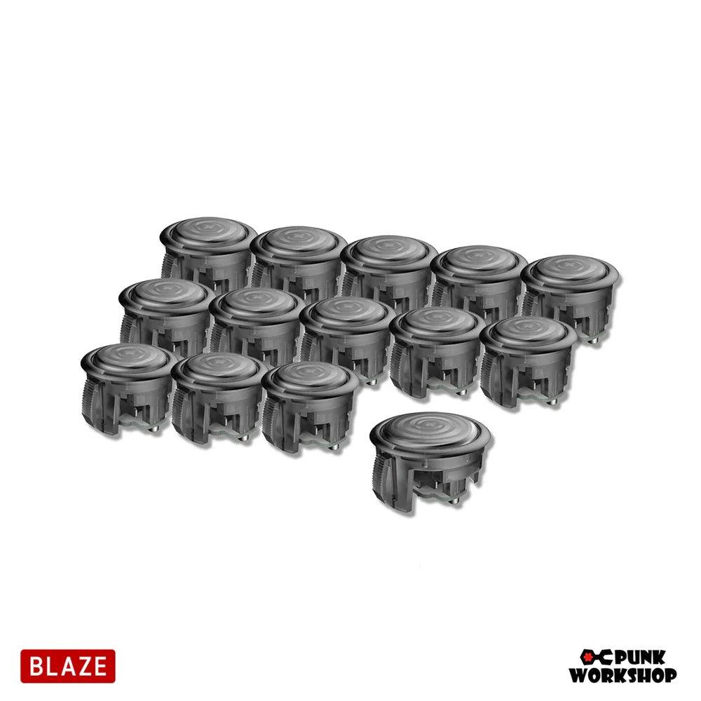 13PCS 24mm & 1PCS 30mm PUNK WORKSHOP PWS Blaze Buttons Set with Hotswapable Switch for Arcade Game Machine Fight Stick Hitbox