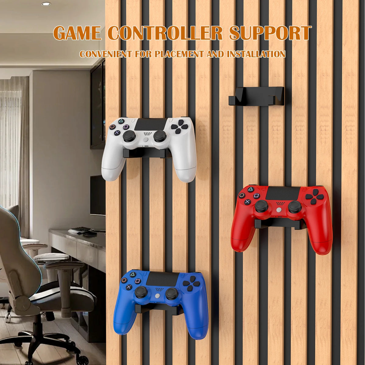 PS5/Xbox/Switch Controller Holder, No-Drill Acoustic Panel