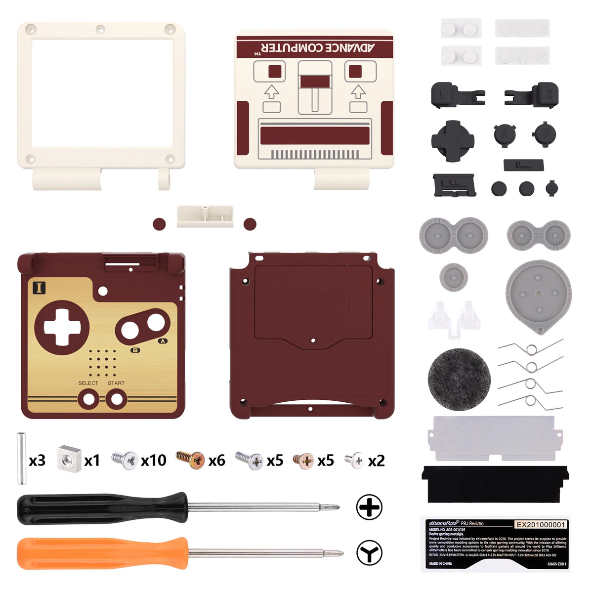 eXtremeRate Custom Replacement Housing Shell for Gameboy Advance SP (GBA SP) - Classic Series
