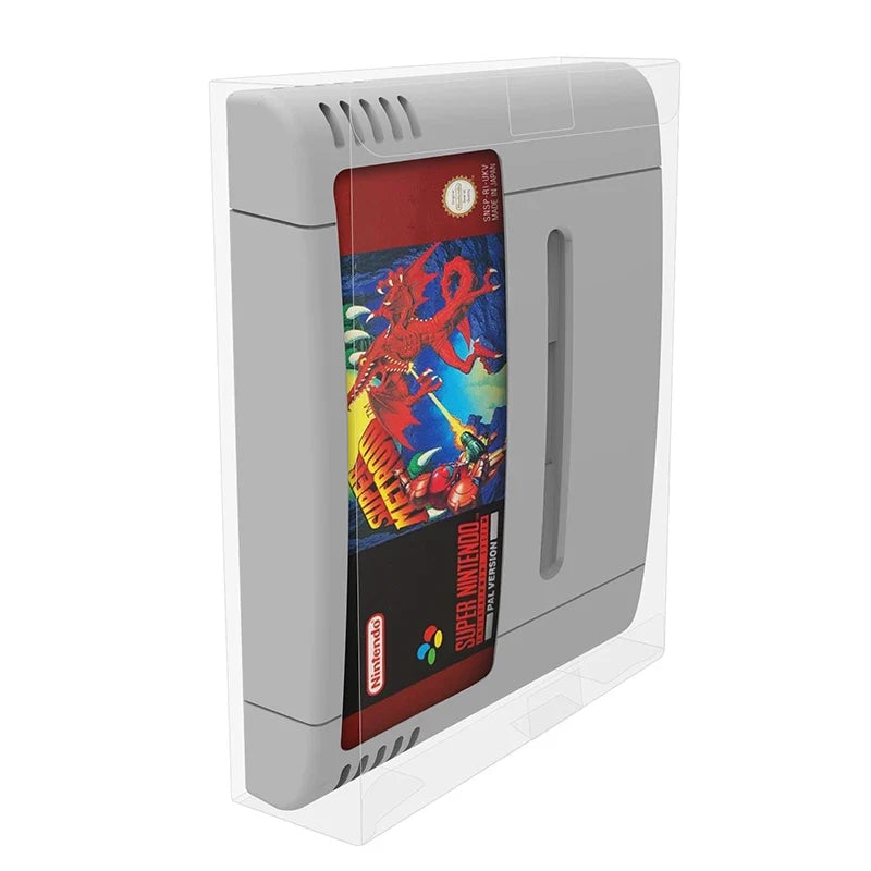 30pcs Game Clear Card Cartridge Protector Box Sleeve Case for Super SNES PAL Games Display Case
