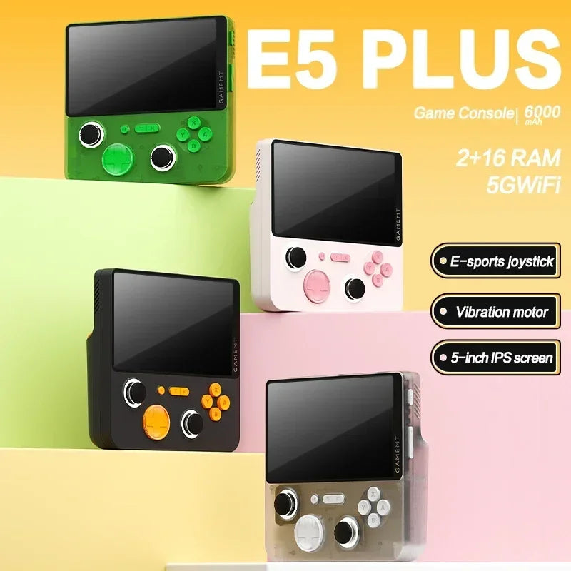 GAMEMT E5 PLUS Handheld Game Console 5-Inch IPS Android RK3566
