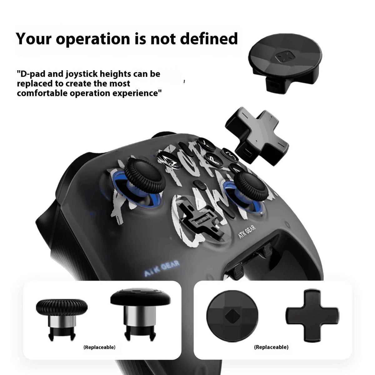 ATK Tomahawk Wireless Game Controller Tri-Mode 1000Hz Return Rate Gampad for Switch2 Pc XBox NS2 Android IOS Hall Rocker/Trigger