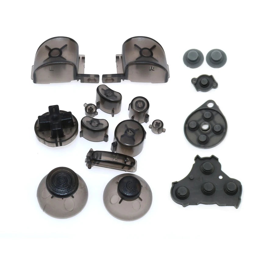 YuXi For GameCube ABXY L R Z D-Pad Button Kit Thumbstick Cap & Conductive Rubber Replacement for NGC Controller