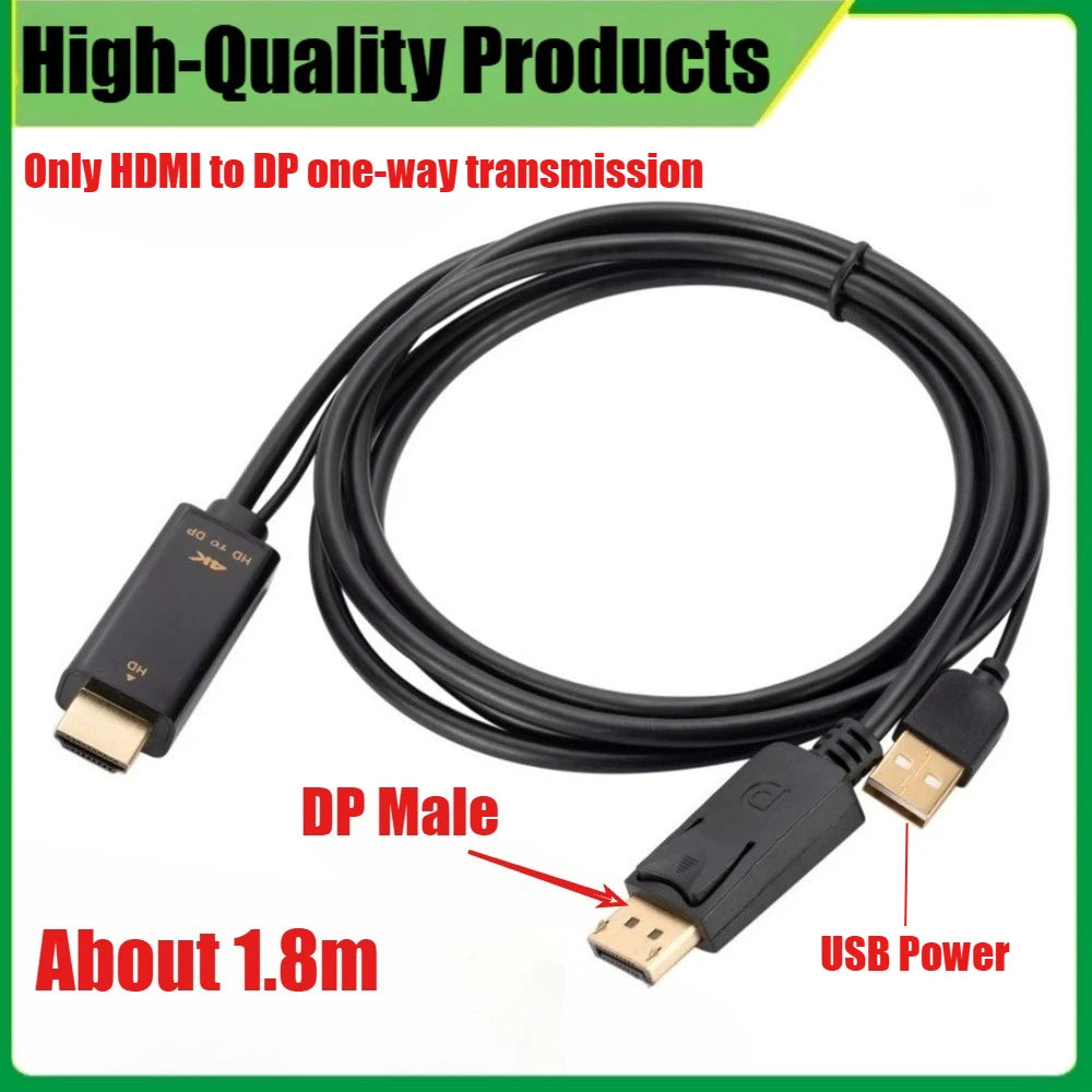 Adapter Cable for PS5, HDMI to DisplayPort, 4K 60Hz