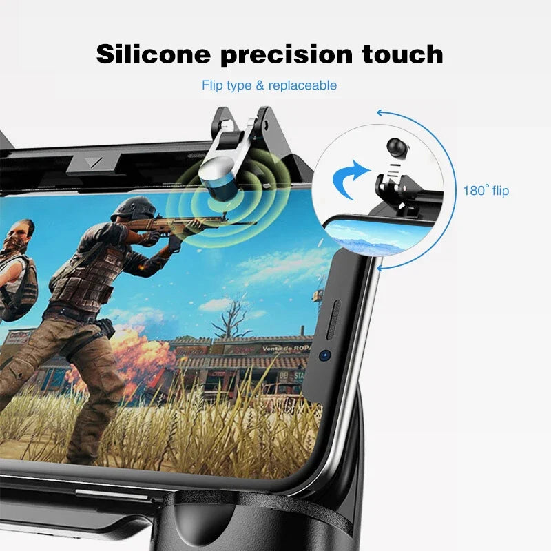 DATA FROG Gaming Grip with Portable Charger Cooling Fan for PUBG Mobile Controller L1R1 Mobile Game Trigger Joystick for Phone