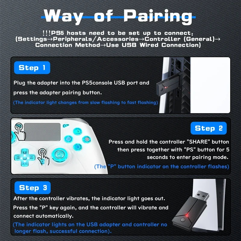 Bonacell PS5 Wireless Controller with Turbo & Macro Programming