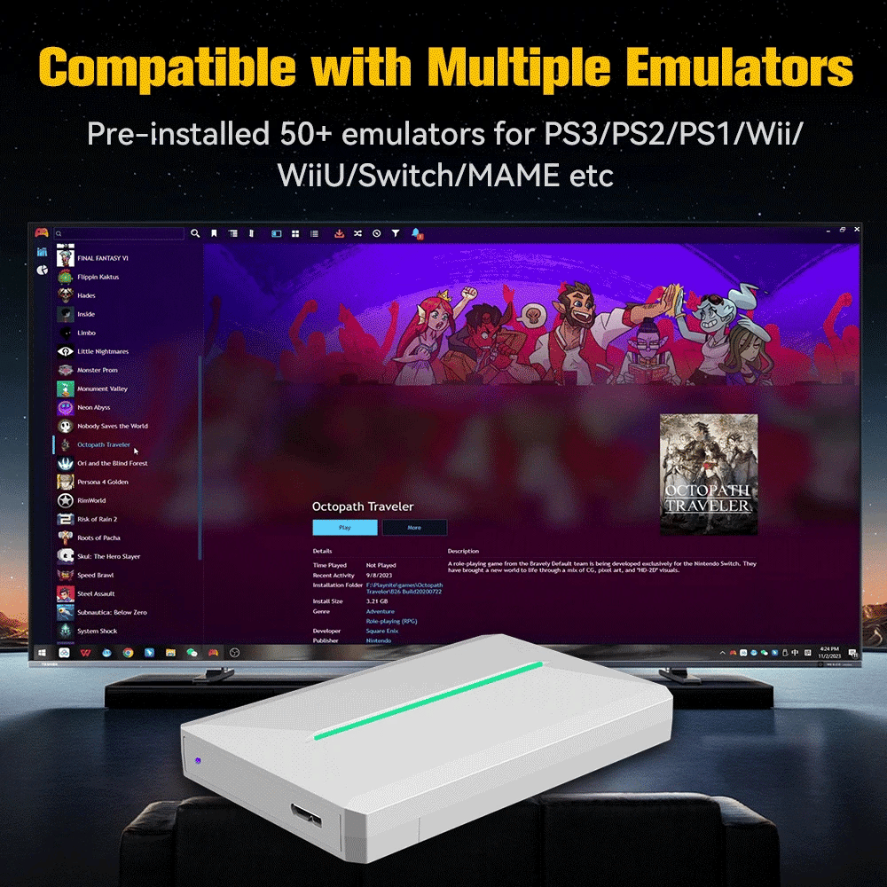 JMachen 500GB Retrobat HDD for PC/Laptop, 38200+ Games, PS2 Emulator