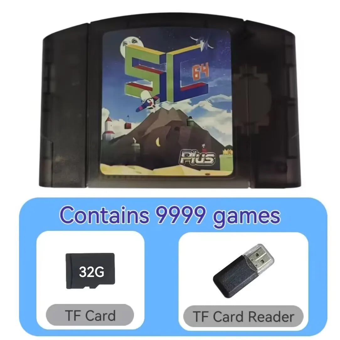 N64 flashcart SummerCart64 game cartridge N64 US/JP/EU universal SC64 Flashcart 9999 games, compatible with 16G/32G memory