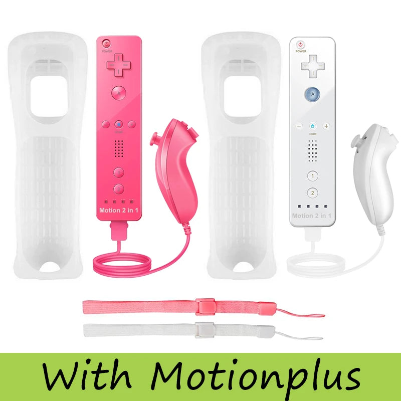 Controller Set For Nintendo Wii/Wii U 2 in 1 Wireless Remote Gamepad Joystick Optional Motion Plus Silicone Case Gaming Control