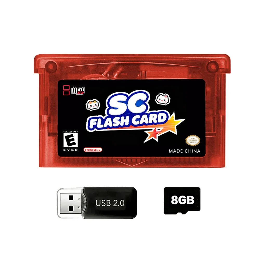 DGETG SCFW V2.0 GBA/GBC Flash Cart, 5000+ Retro Games, 8G TF
