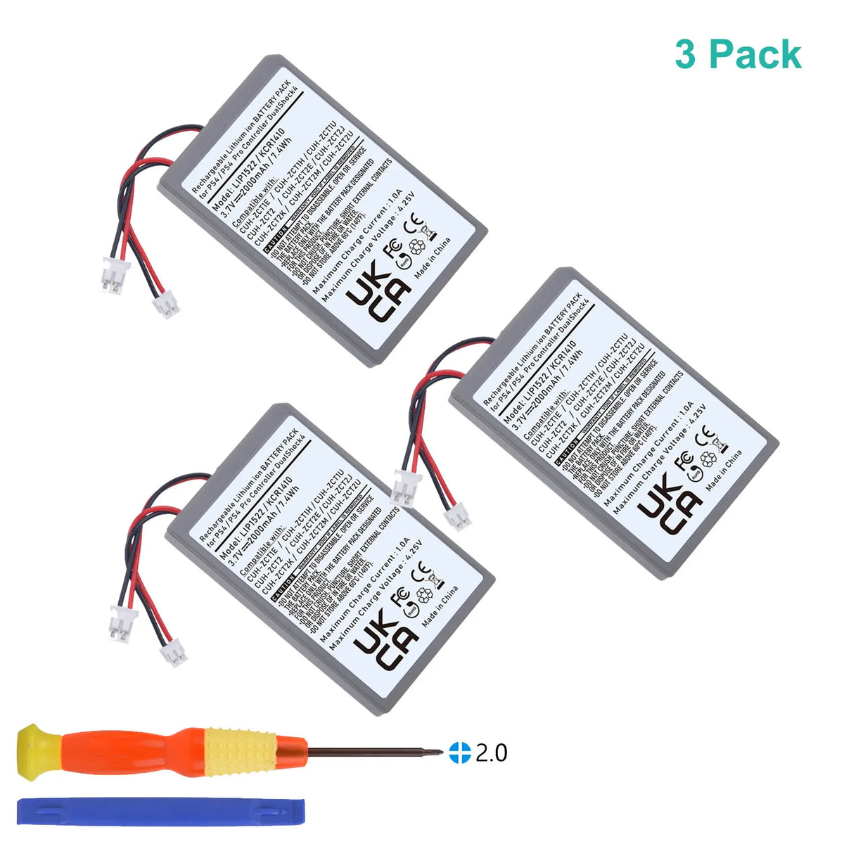 PS4 Controller Battery for Sony PlayStation 4 DualShock4 V1 V2 KCR1410 LIP1522 CUH-ZCT1E CUH-ZCT2 Wireless Controller