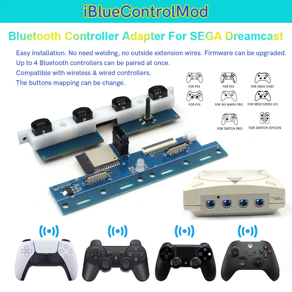 iBlueControlMod Dreamcast Internal Bluetooth Controller Adapter
