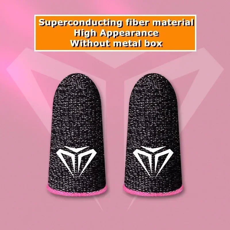 1/2 Pairs Mobile PUBG Game Silver Fiber Fingertip Gloves Sweatproof Anti-slip Touch Screen Gaming Breathable Finger Sleeve Cover