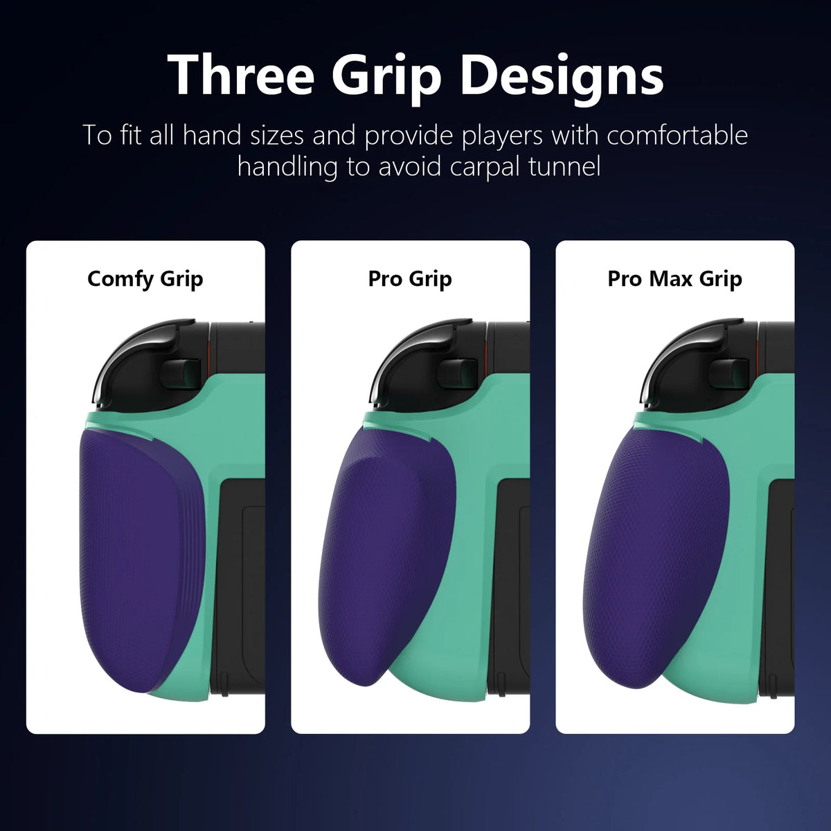 Ergonomic Silicone Grip for Nintendo Switch 2, Non-Slip Replaceable Grips with 3 Sizes, Designed for Handheld Gaming, Dock Compa