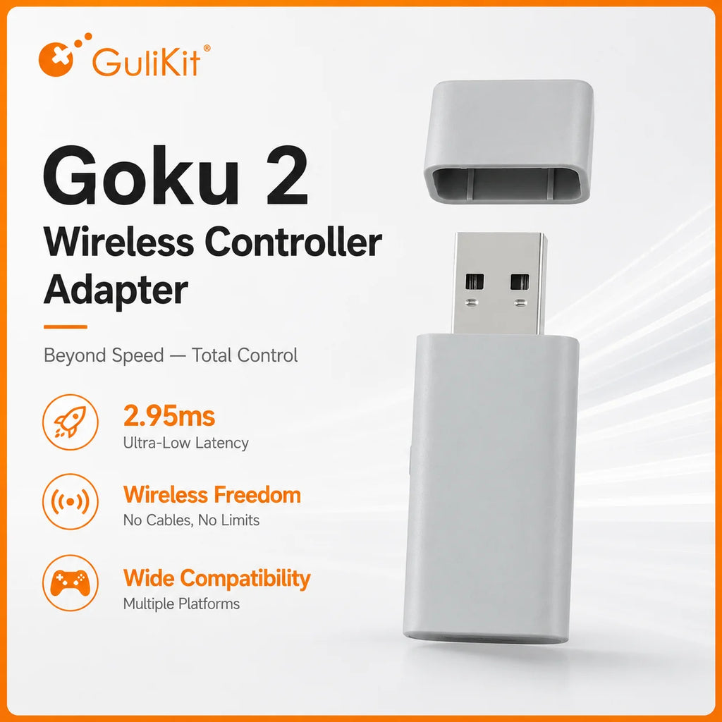 Gulikit Goku 2 Wireless Controller Adapter  Receiver Dongle for Windows Switch 1/2 PS4 Android Xbox Series S/X,Xbox One Platform