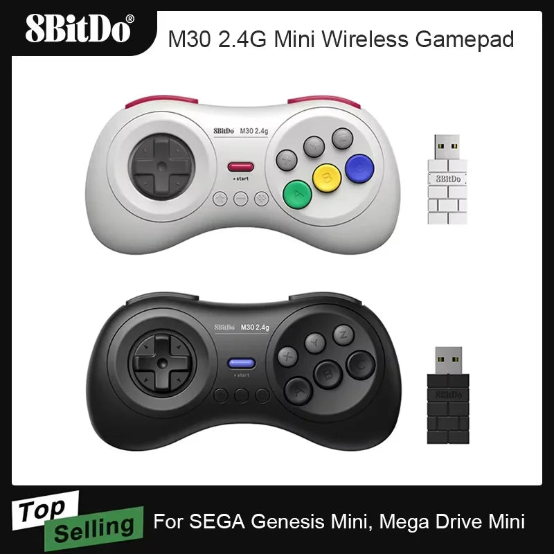 8BitDo M30 2.4G Mini Gamepad for Sega Genesis & Mega Drive Mini