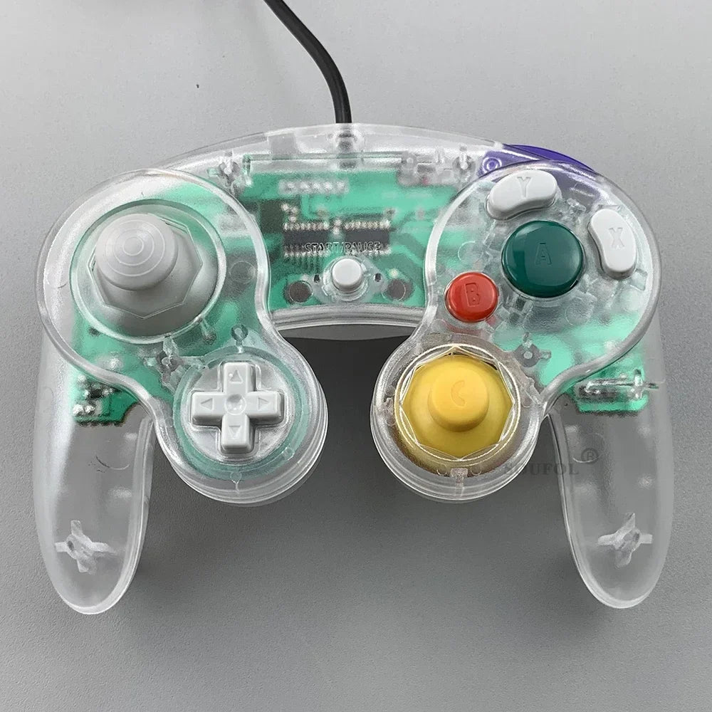 Transparent for GameCube For NGC Gamepad One Button Wired Game Controller Joystick for NGC Game Console