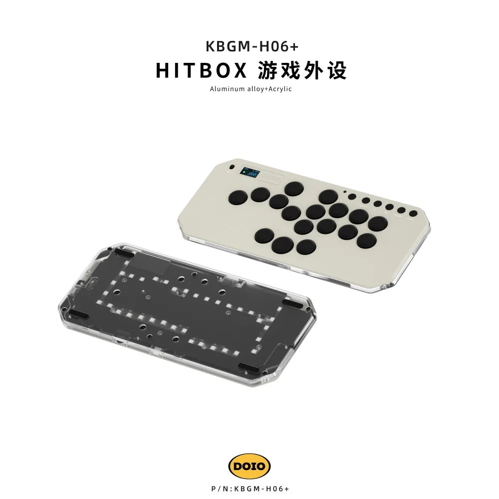 DOIO KBGM-H06+ Aluminum Alloy Wired HITBOX Portable for Street Fighter Gamer Keyboard with Screen Ergonomics Gaming Accessories