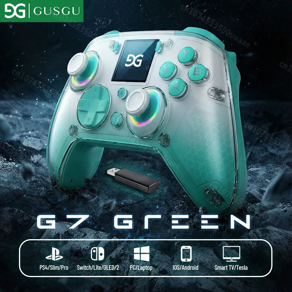 GUSGU G7 Wireless Controller with 1.44 Inch Screen, Switch PS4 PC