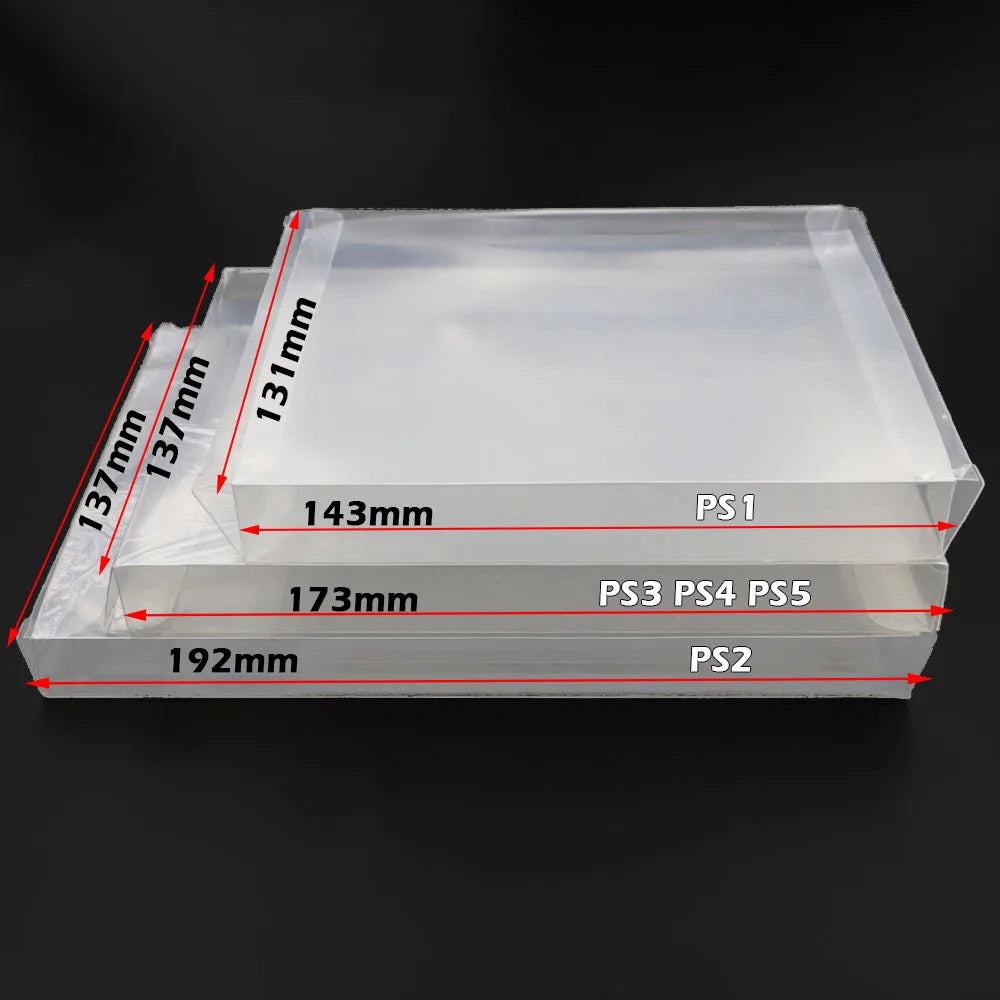 1‑10PCS Clear PET Game Protector Box For PS1 PS2 PS3 PS4 PS5,Display Storage Case For PS1 US JP EU CD Game Cartridge Transparent