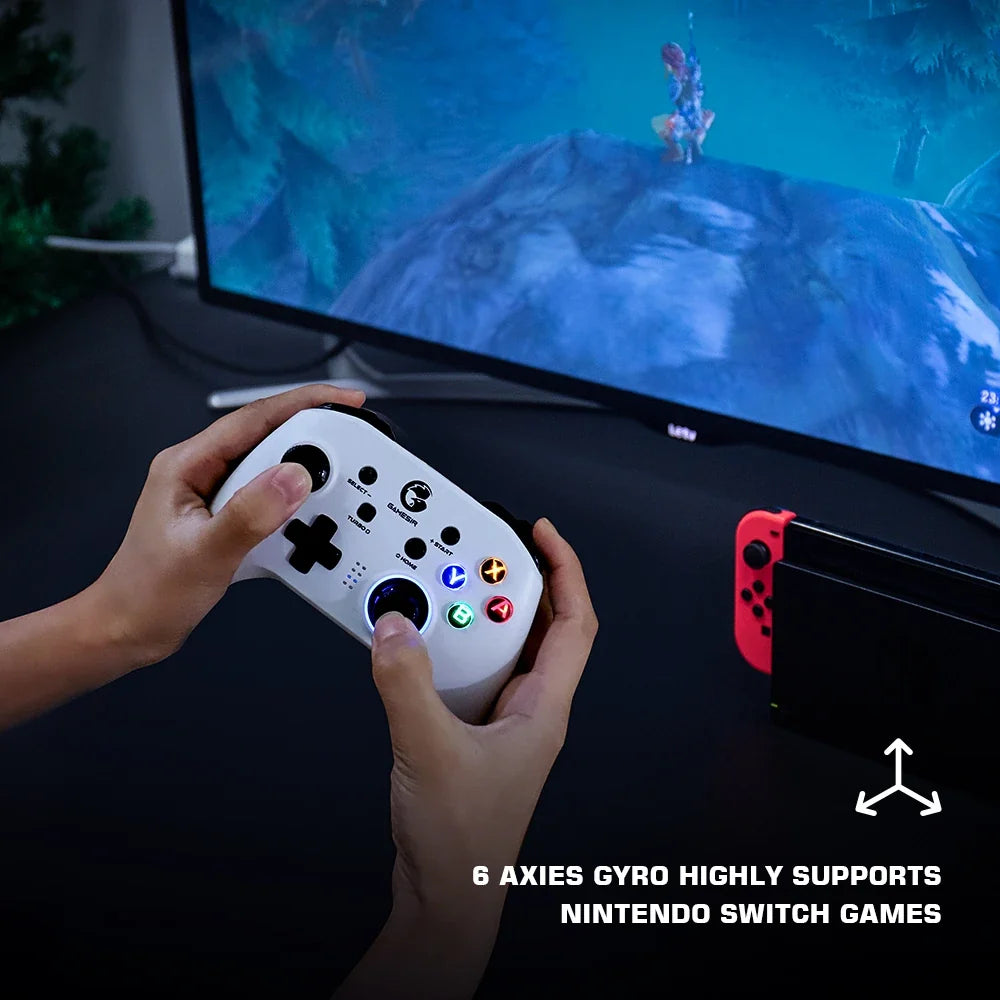GameSir T4 Pro White Bluetooth Controller for Switch, PC, Phone