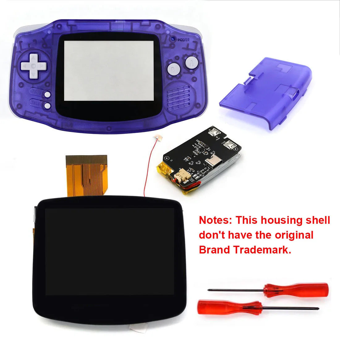 HISPEEDIDO GBA V5 720x480 IPS Drop-in Screen Kit with Shell