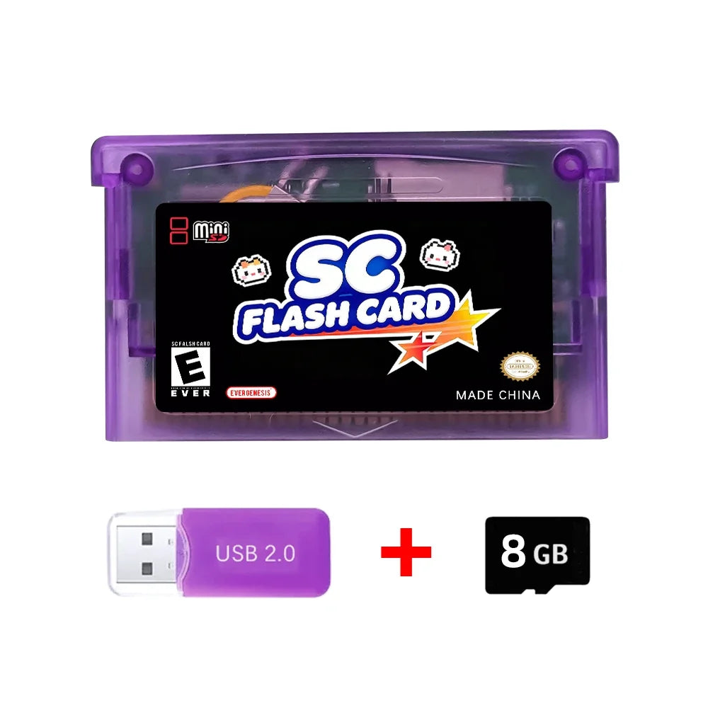 DGETG SCFW V2.0 GBA/GBC Flash Cart, 5000+ Retro Games, 8G TF